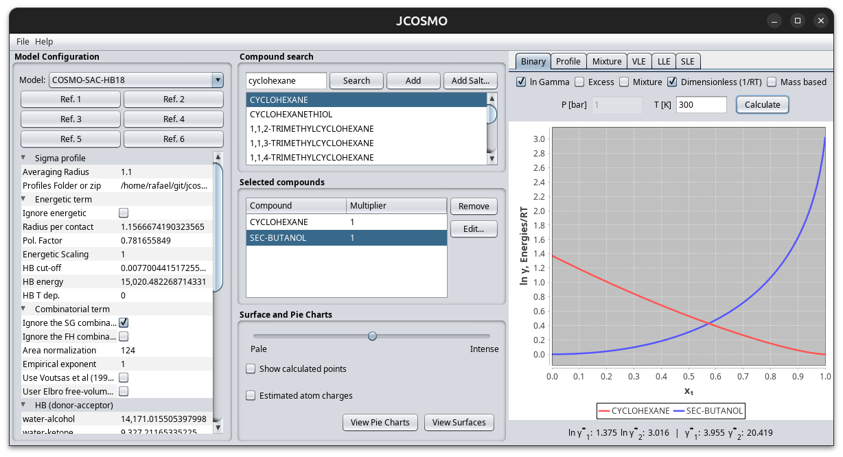 JCOSMO Initial Screen