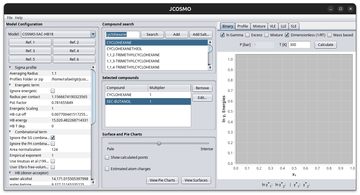 JCOSMO Initial Screen