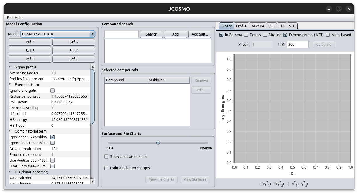 JCOSMO Initial Screen